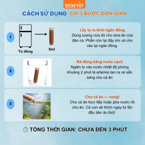 Phôi artemia đông lạnh Ecocyst cho cá con cá nhỏ và ấu trùng thủy sản, đã khử vỏ không cần ấp cho ăn ngay